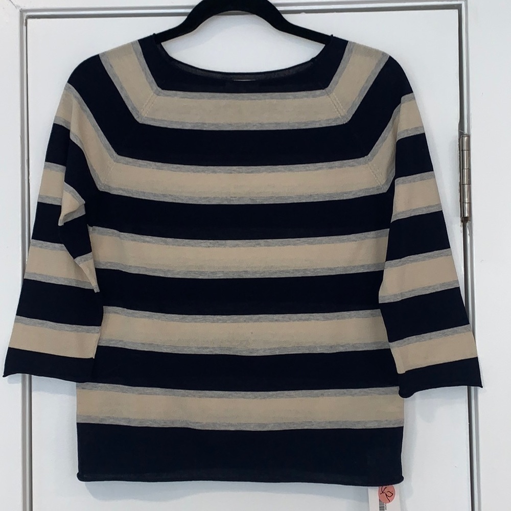 Lightly Loved! Demylee New York Striped Boatneck 3/4 Sleeve Top S